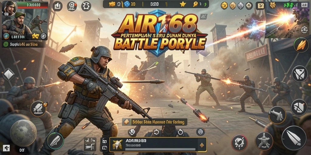 Tangkapan layar AIR168 menampilkan aksi seru di medan tempur Battle Royale.