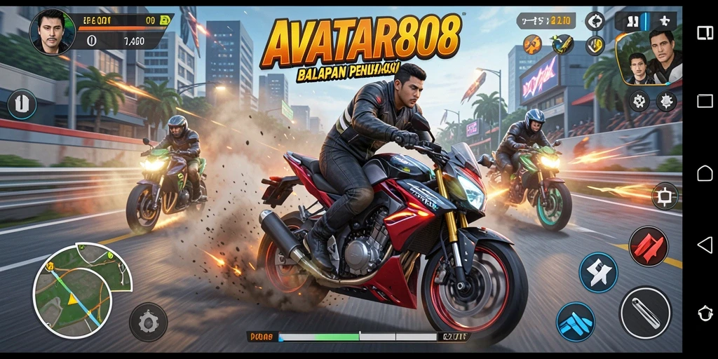 Gameplay seru balapan motor di AVATAR808.