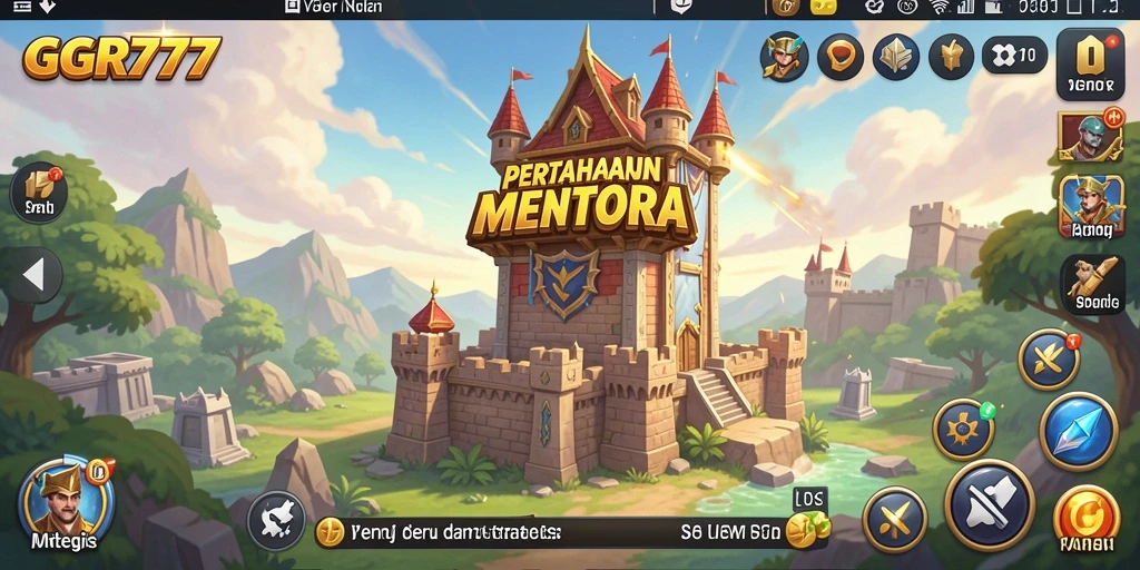 Tampilan gameplay <strong>GGR777</strong> yang menarik dengan strategi Tower Defense.