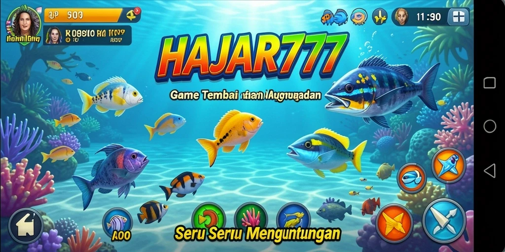 Gameplay seru Tembak Ikan di HAJAR777 dengan grafis memukau.