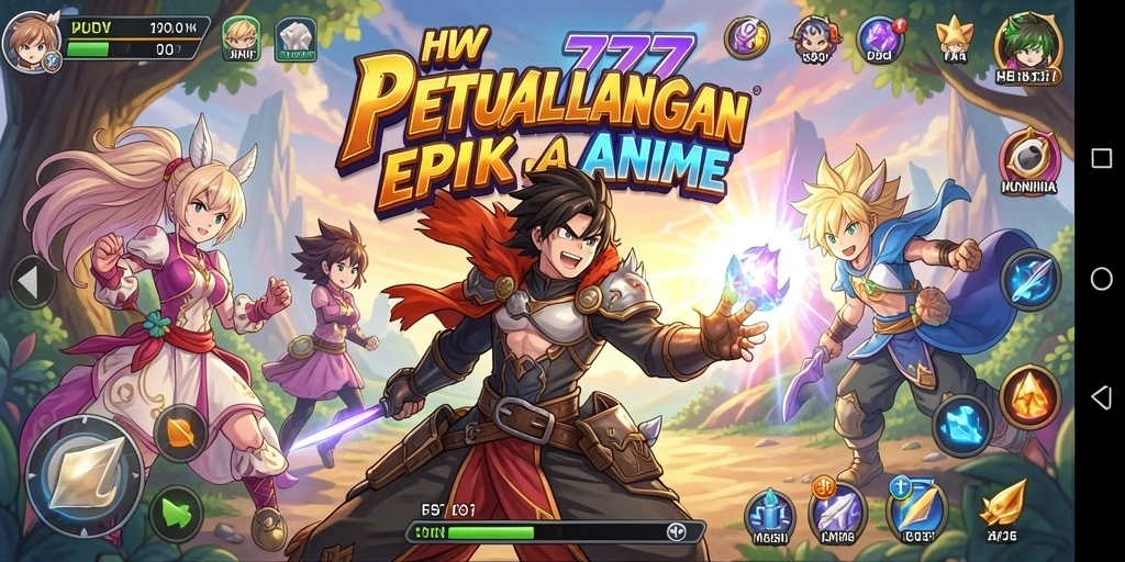 Menampilkan aksi seru antar karakter dalam game Anime