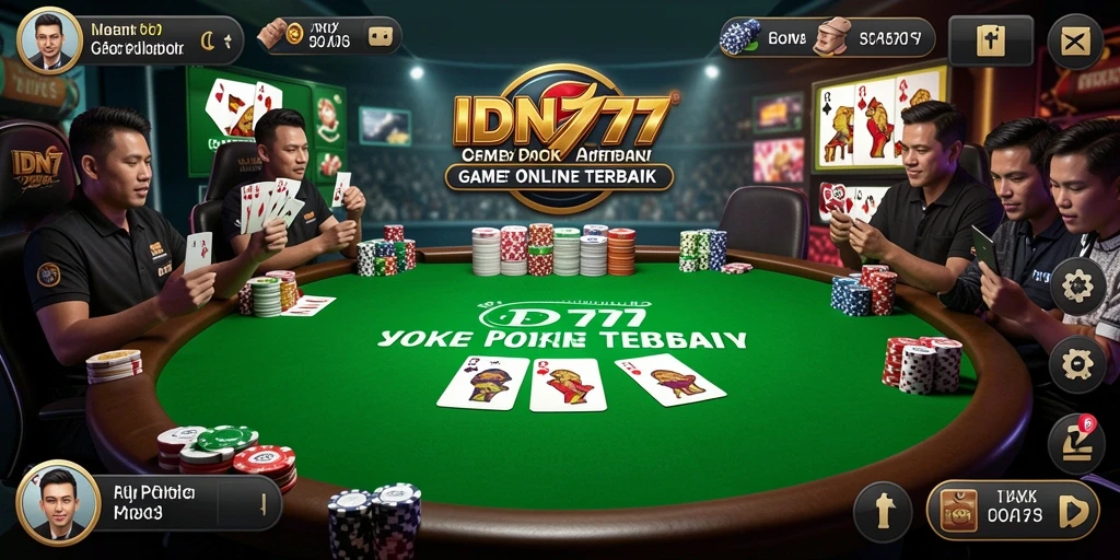 Tampilan gameplay IDN777 yang menarik saat bermain Poker.
