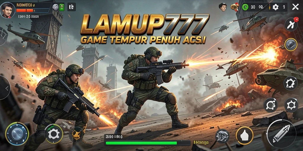 Tampilan gameplay seru di LAMPU777 dengan karakter bertarung.