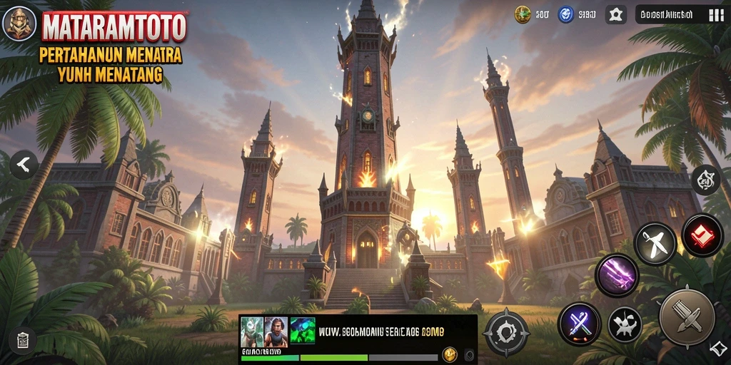 Tampilan gameplay menara pertahanan di MATARAMTOTO yang memukau.