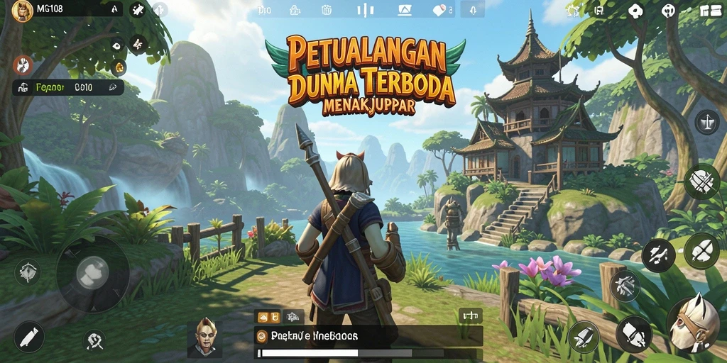 Tampilan gameplay MG108 yang seru dalam dunia terbuka.