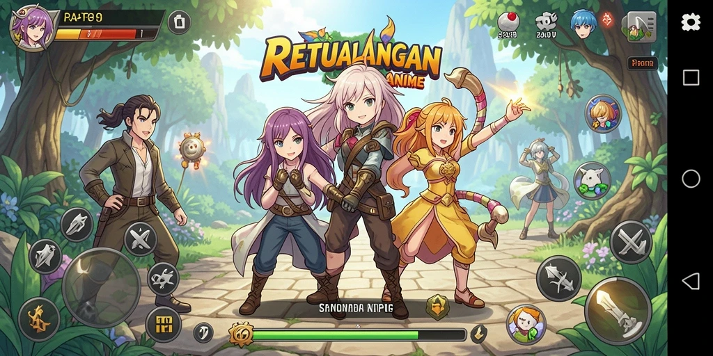 Tampilan gameplay RAP89 dengan karakter anime yang menarik.