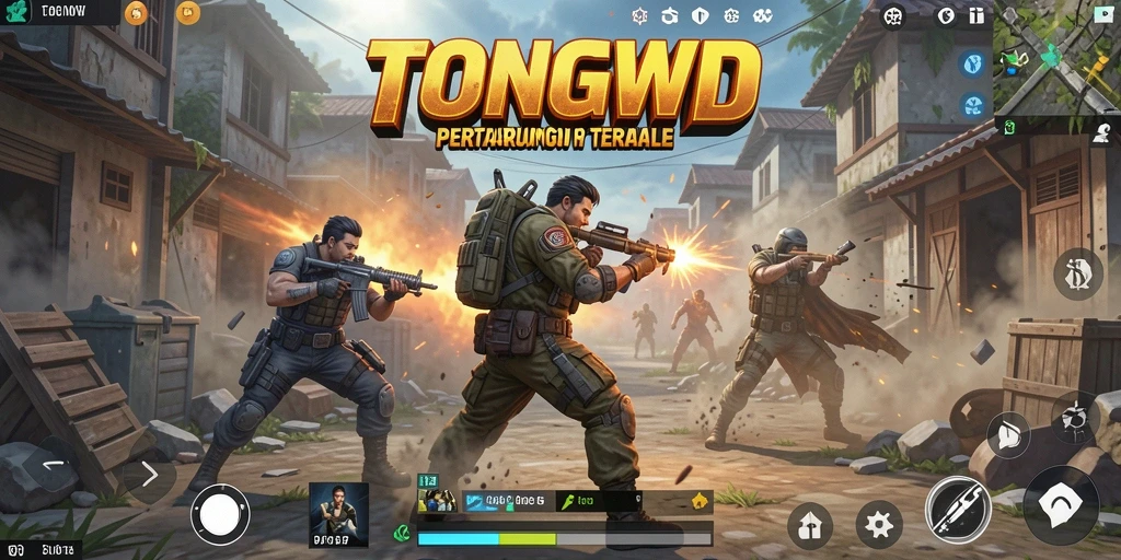 Gameplay seru di TONGWD dengan aksi Battle Royale yang menegangkan.