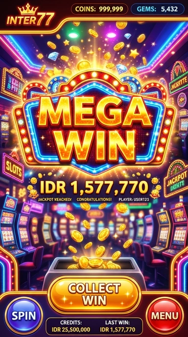 Tampilan utama aplikasi inter77 dengan berbagai pilihan APK.